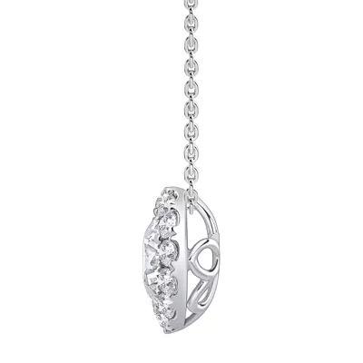 Round Lab Diamond Halo Necklace